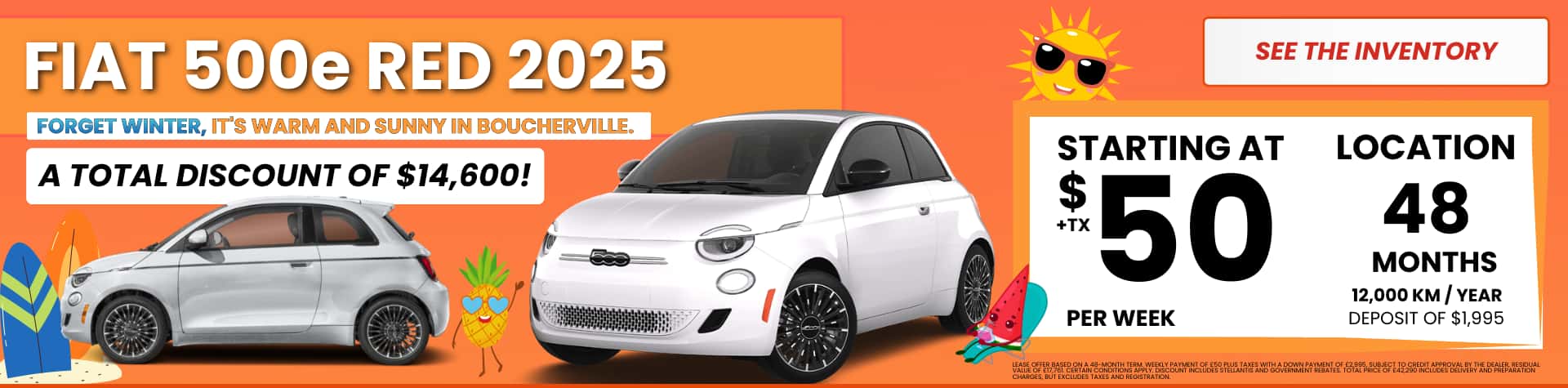 Fiat 500e forget about winter, it's warm and sunny in Boucherville