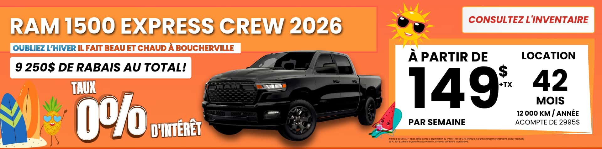 RAM 1500 Express 2026 - 0% chez Boucherville chrysler.