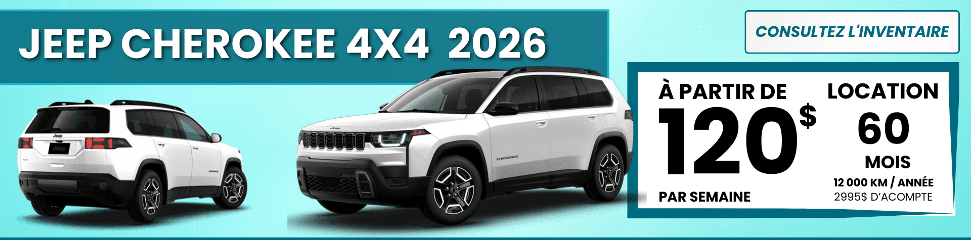 Jeep Cherokee 4x4 2026 chez Boucherville Chrysler