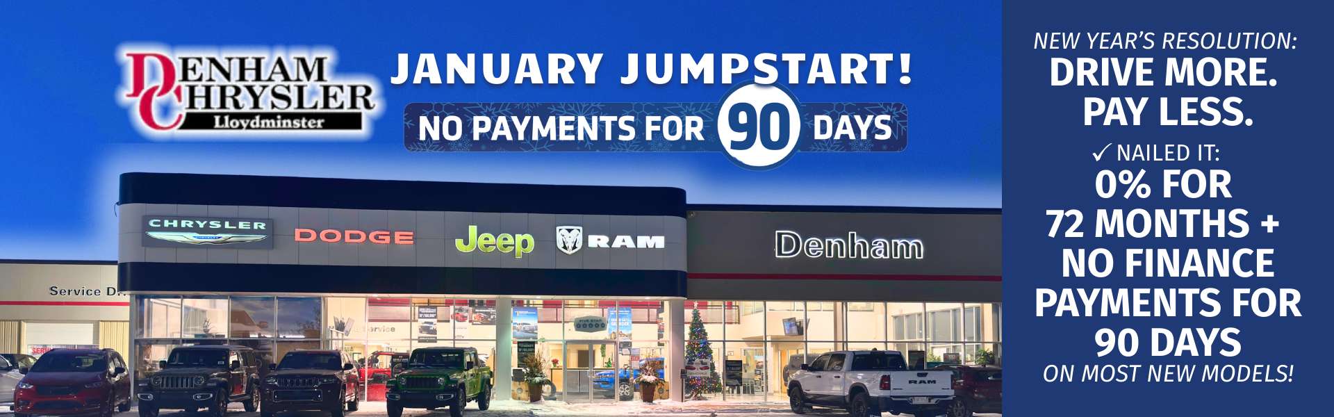 Denham Chrsler Jeep January promotion details.