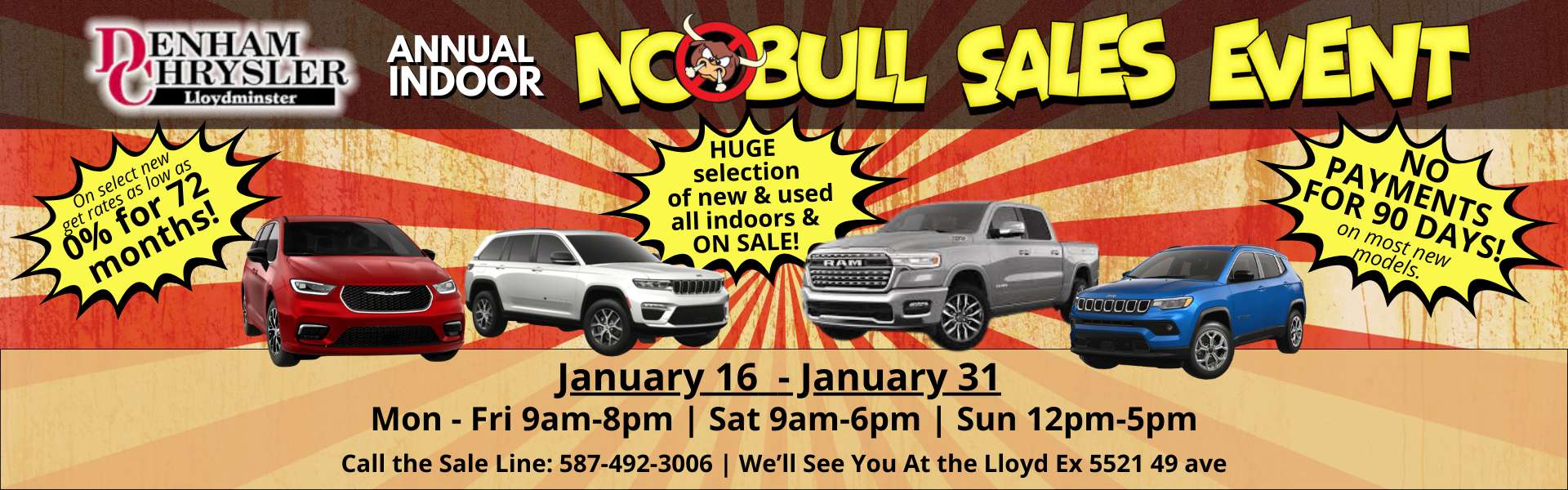 Denham Chrysler Jeep Indoor Sale Event