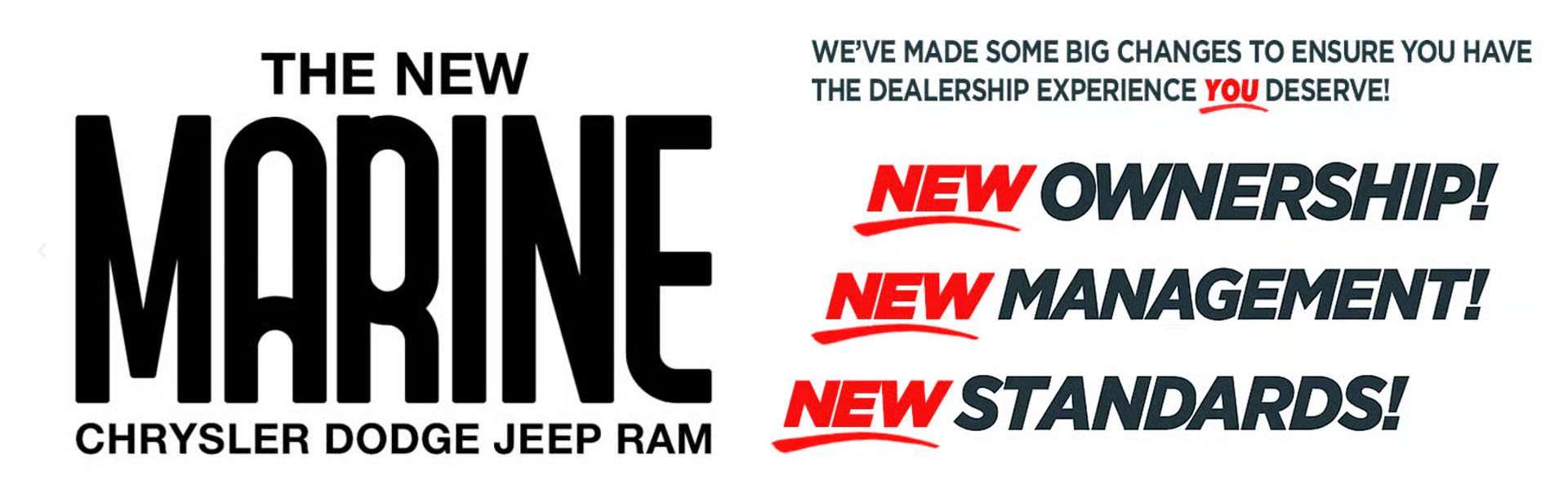 New Marine Chrysler Ad New Ownership New Management New Standards
