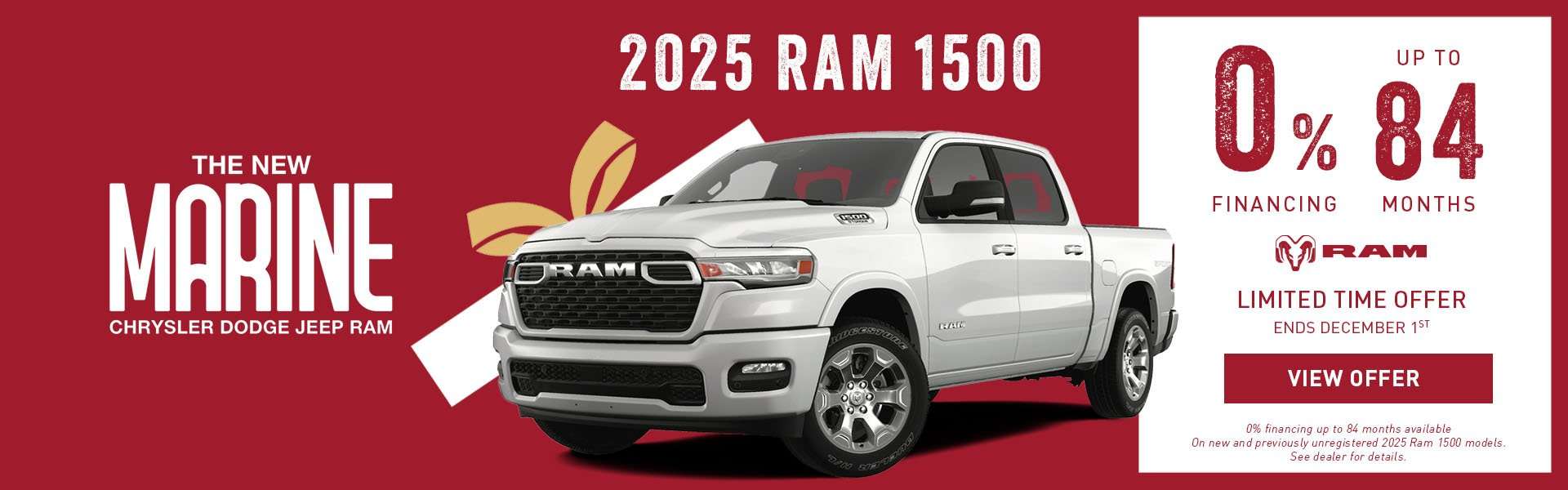 New Marine Chrysler Ad Ram 1500 0% Financing Up To 84 Months