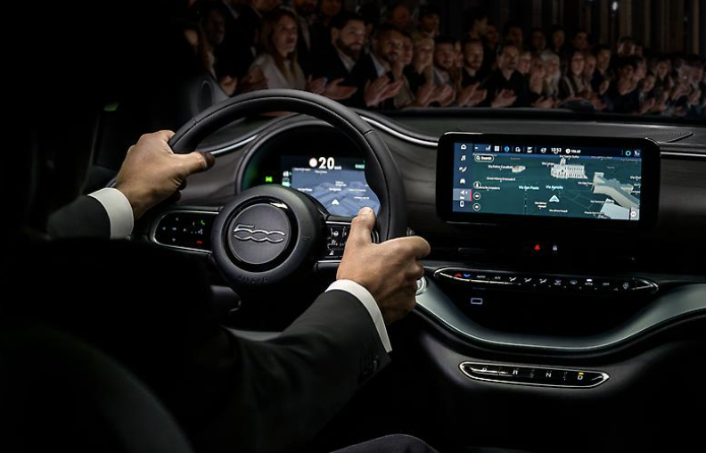 Image qui montre la technologie de la Fiat 500e 2025