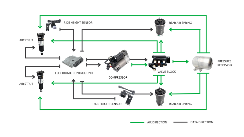 Components of an Air Suspension Vehicle System 
