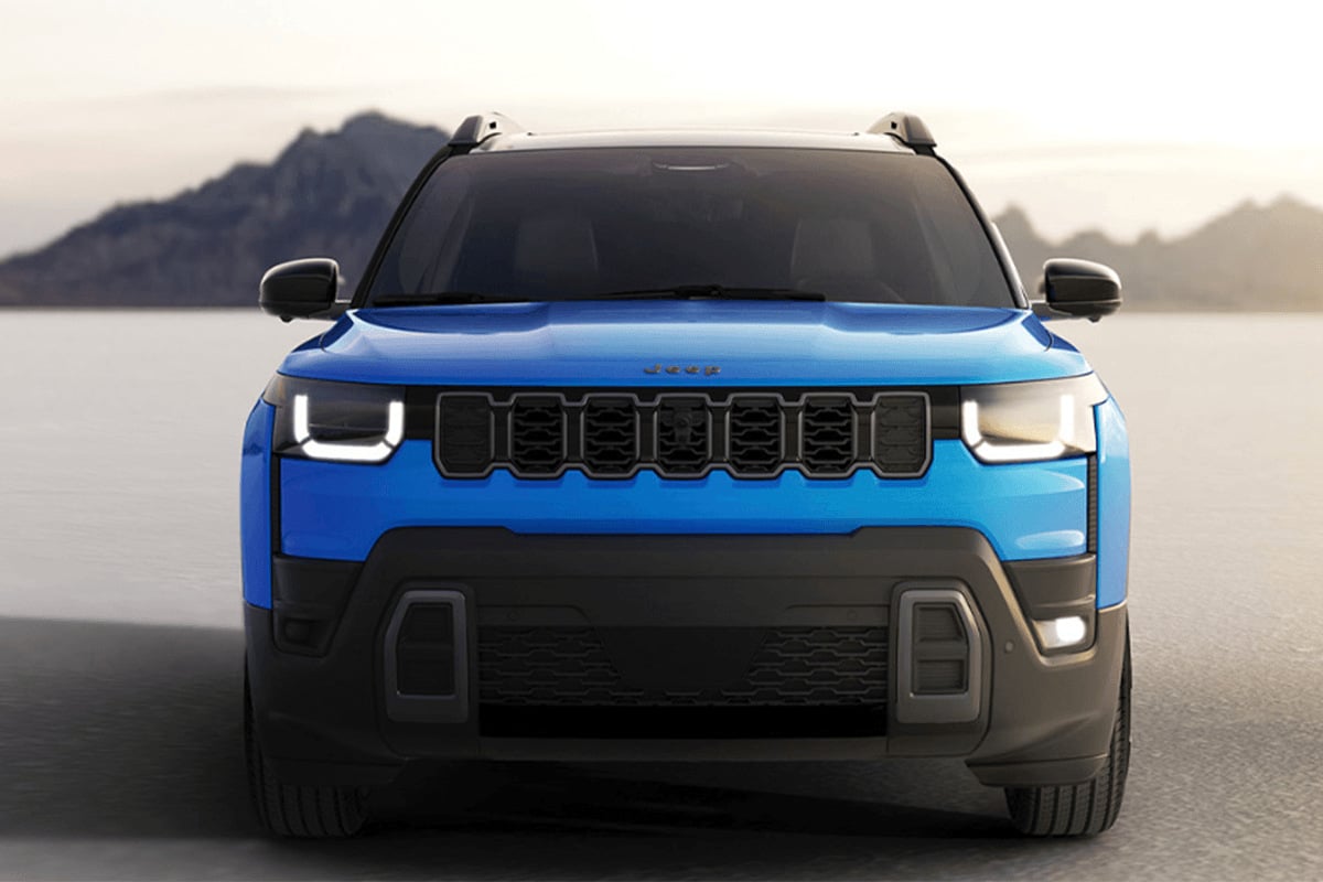 Jeep Cherokee 2026 de couleur bleu vue de face