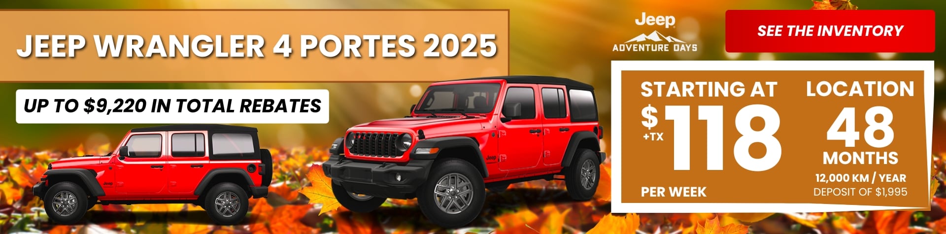 Jeep Wrangler 2025 at Boucherville Chrysler - october