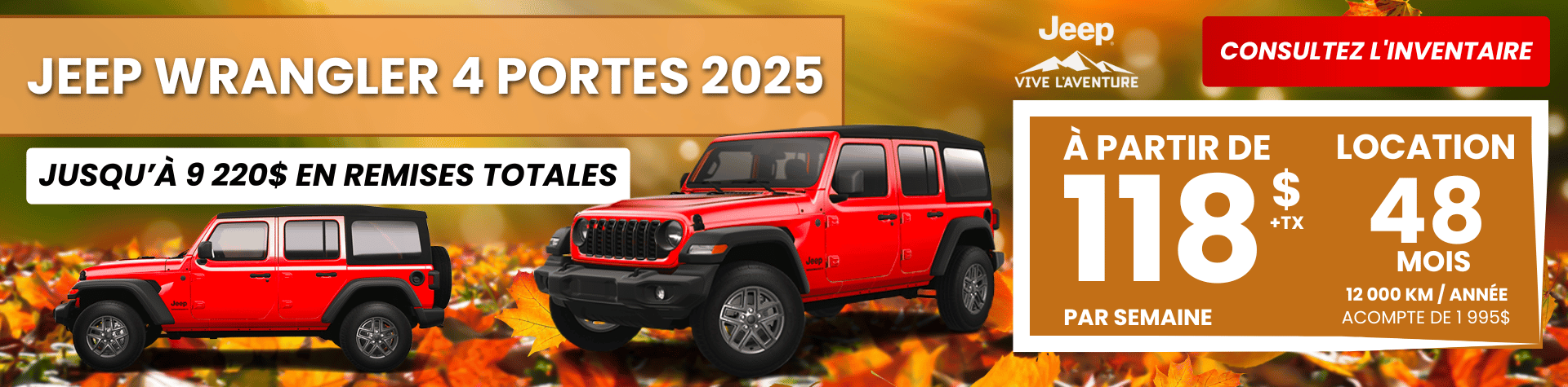 Jeep Wrangler 4 portes 2025 - octobre Jeep Wrangler 4 portes 2025 - octobre
