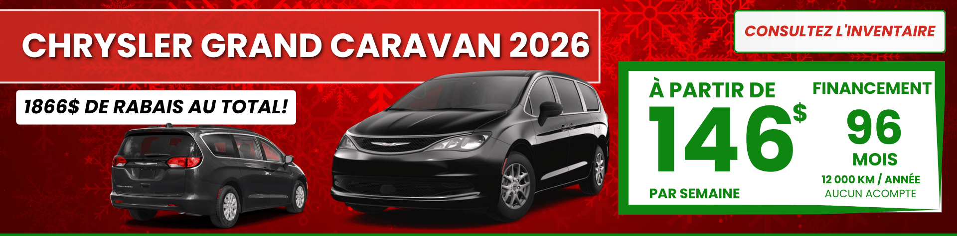 Chrysler Grand Caravan Sxt 2026 - temps des fetes