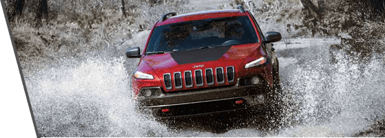 Red Jeep Cherokee near Vancouver