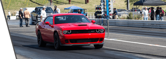 Used Red Dodge Challenger Hellcat on the Road