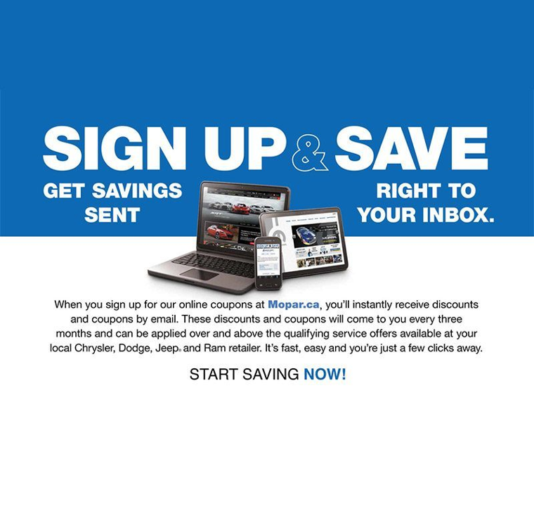 sign up and save with Richmond Chrysler