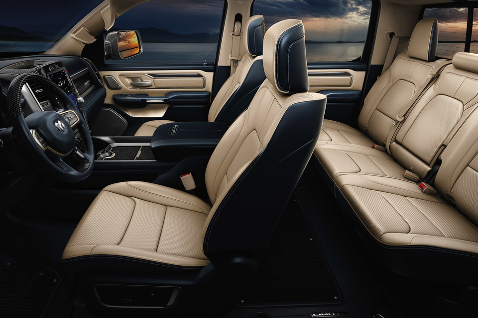 2020 Ram 1500 interior with beige seatings