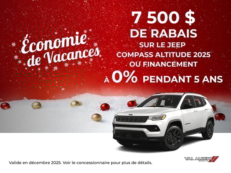 Jeep Compass Altitude 2025 - Promo de décembre