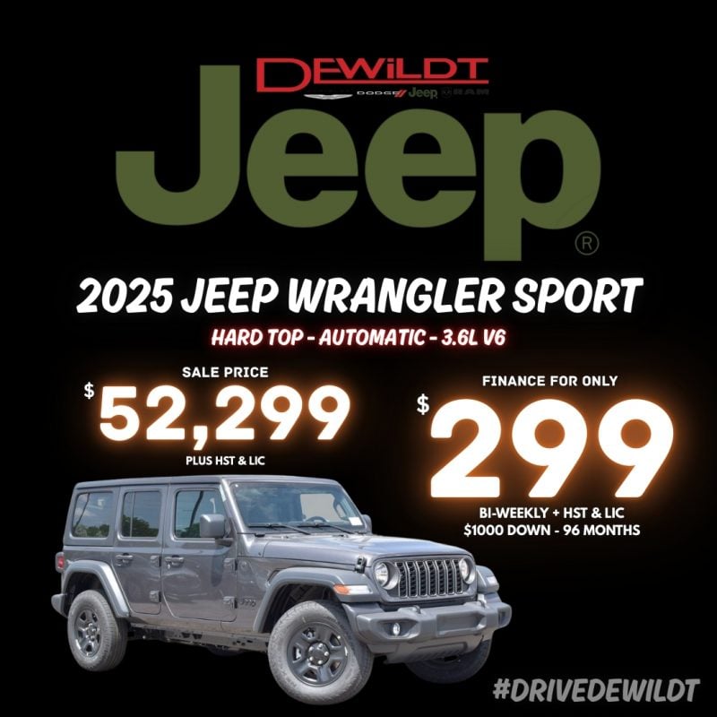 2025 Jeep Wrangler Sport - August 2025 Lease Special