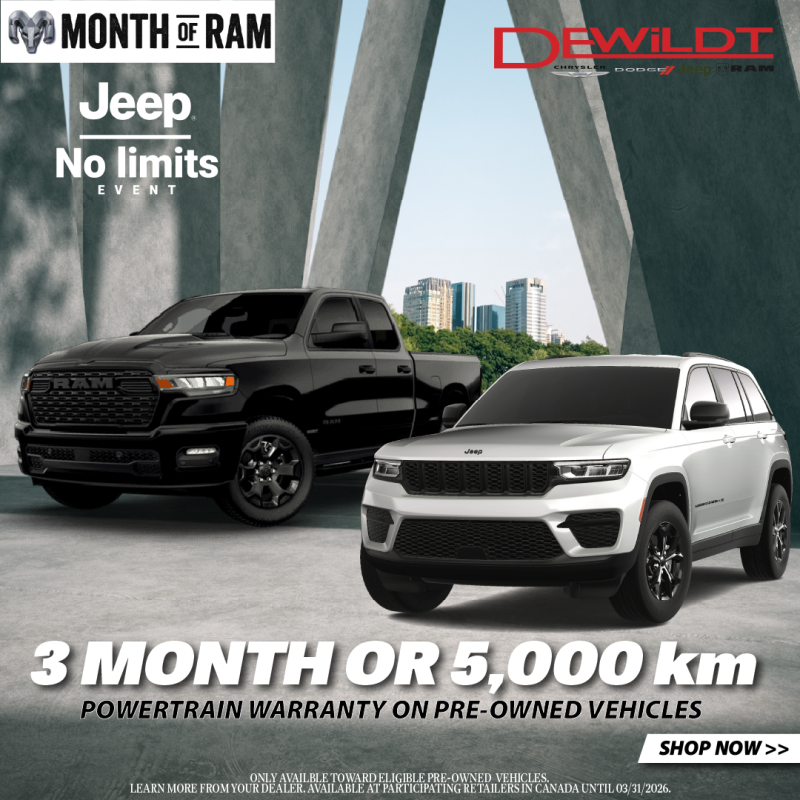 3 Month/5,000 km Warranty - March 2026 Special