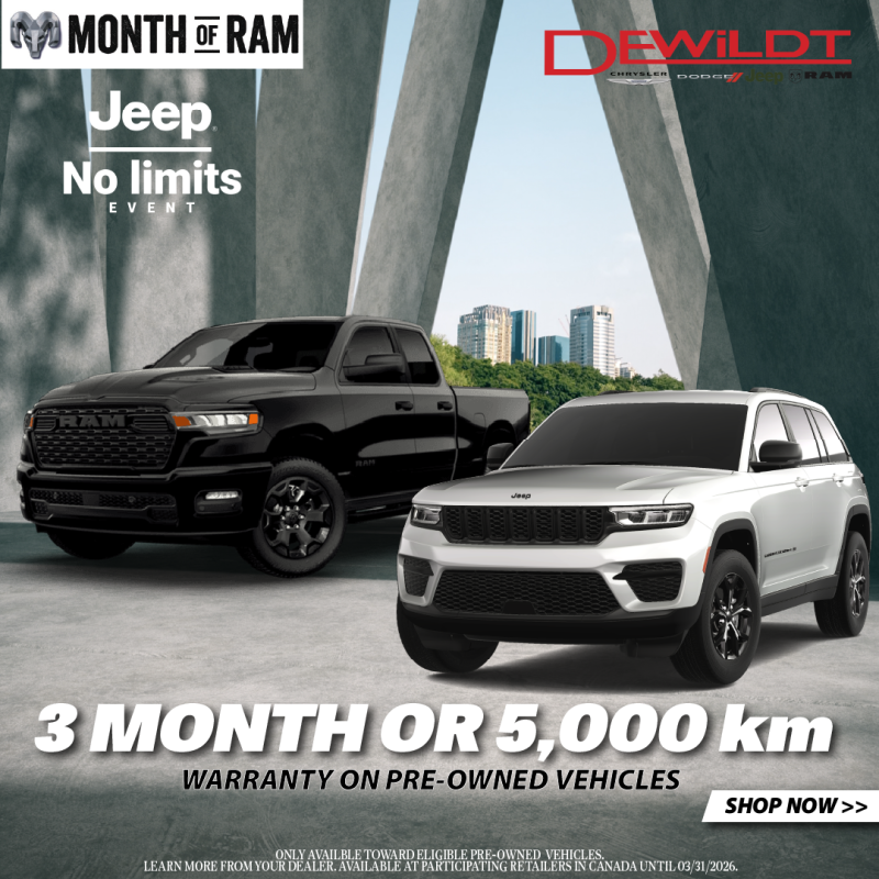 3 Month/5,000 km Warranty - March 2026 Special