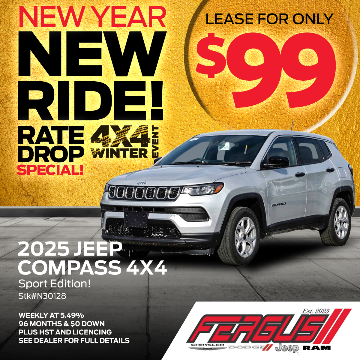 New Year New Ride 2025 Jeep Compass Fergus Chrysler Dodge Jeep Ram