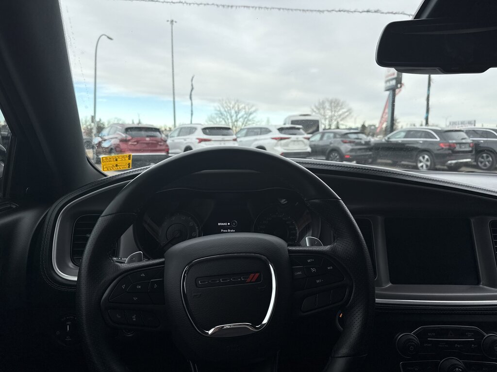 The view from behind the wheel of a Dodge Charger Daytona