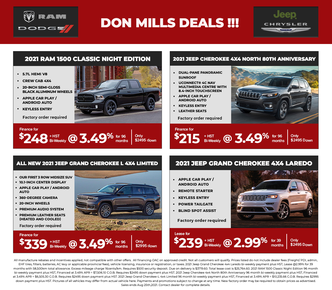 Our Current Specials - Don Mills Chrysler | Toronto Chrysler Dealer