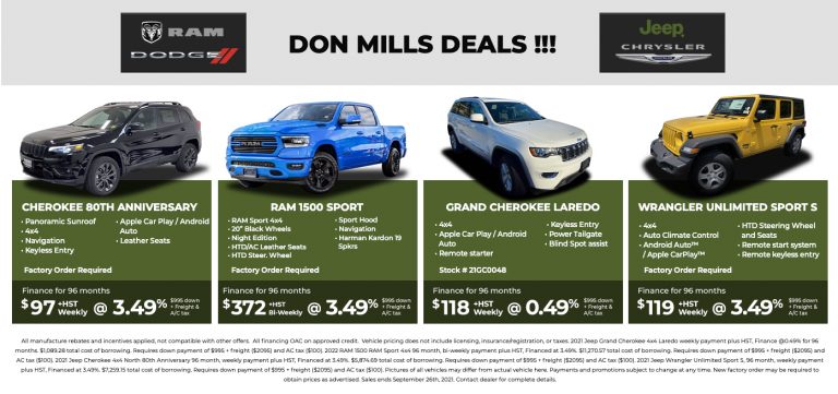 Our Current Specials - Don Mills Chrysler | Toronto Chrysler Dealer