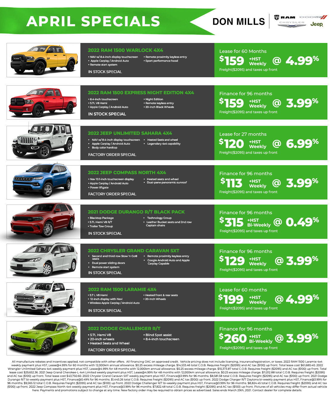 Our Current Specials - Don Mills Chrysler | Toronto Chrysler Dealer