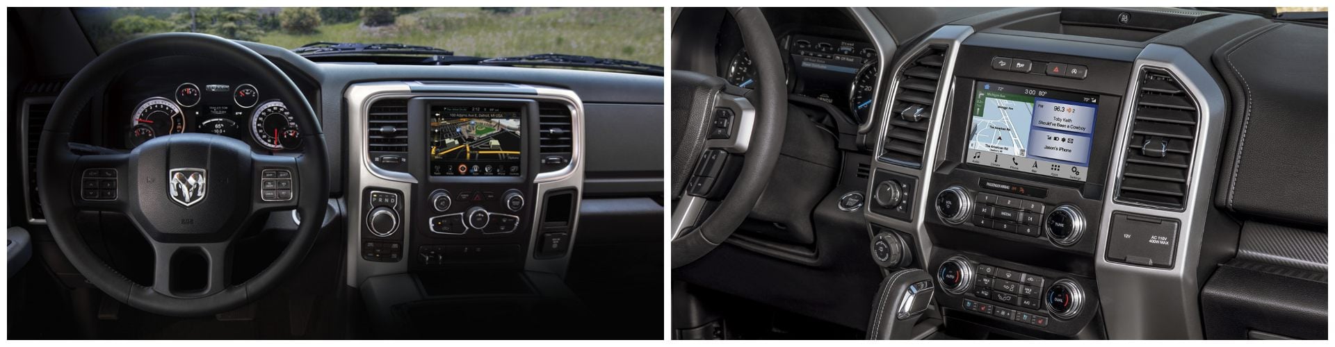 2020 RAM 1500 vs 2020 Ford F-150 Interior